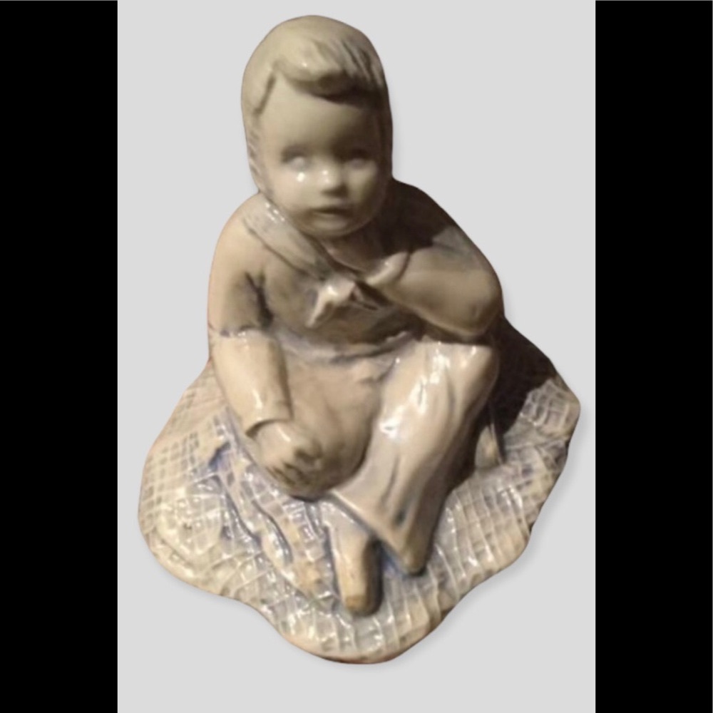 Sailor boy Ceramic figure handmade pale blue